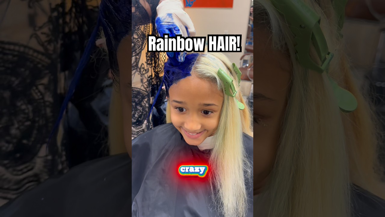 RAINBOW HAIR TRANSFORMATION! #shorts #dlafam #londyn