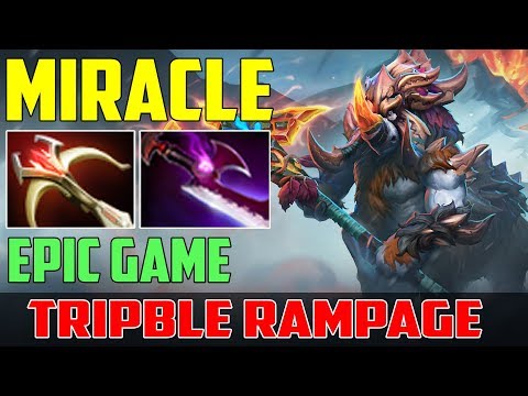 Miracle Magnus | Epic Game Tripble Rampage + 407 LH | Dota 2 Gameplay 2017
