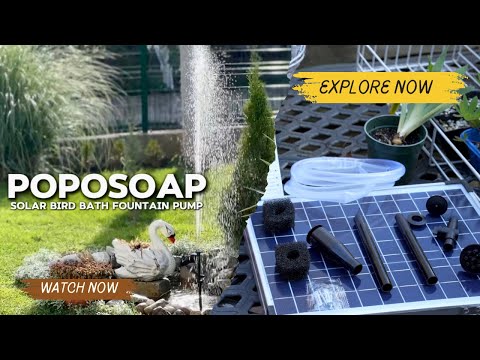 POPOSOAP Solar Water Fountain Pump | 20W Solar Powered Water Pump