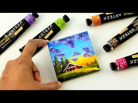 acrylic miniature painting on canvas by jina art studio