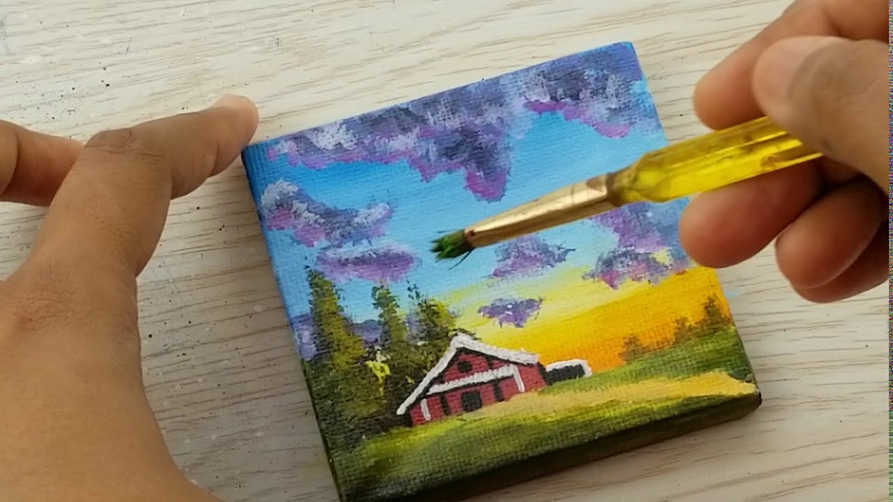 acrylic miniature painting on canvas by jina art studio