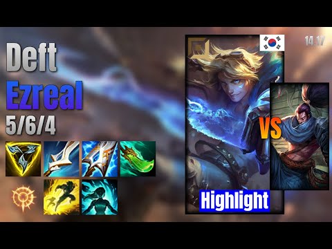 Deft Adc Ezreal vs Yasuo lol KR solo rank Highlight 14.17