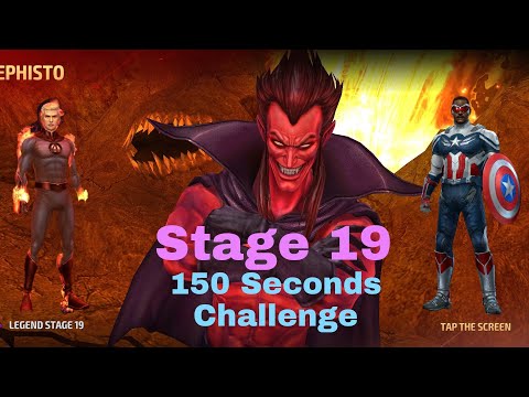 Mephisto Stage 19 Clear in 150 Seconds Challenge | Torch & Falcon - Marvel Future Fight