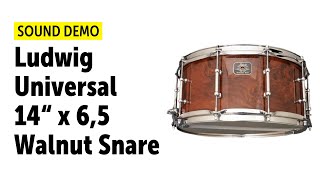 Video thumbnail for Ludwig | Universal Walnut 14" x 6,5" Snare | Sound Demo by Drums Bonedo