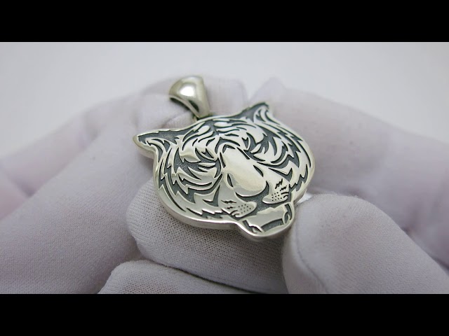 Срібний кулон "Тигр" 3100465 Відео огляд