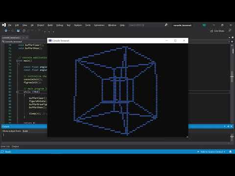 Tesseract (4-D Hypercube) ASCII animation in console [PREVIEW]