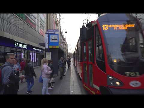 Poland, Katowice, tram 13 ride from Dworzec PKP to Koszutka Misjonarzy Oblatów