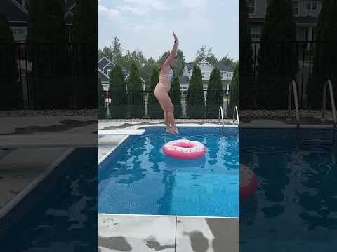 I Did a PENCIL DIVE into a Doughnut Tube in the Pool #shorts