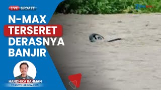 Video Sepeda Motor Terbawa Arus saat Banjir Landa Indramayu, Imbas Sungai Cilalanang Meluap