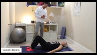 Elevación de pelvis, ejercicio de pilates Clínica RG