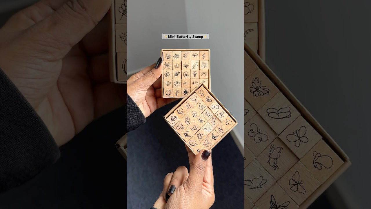 Wooden Butterfly Stamp For Journaling 🌷✨🎀#kawaii #stationery #journaling #journal #cute #stamps