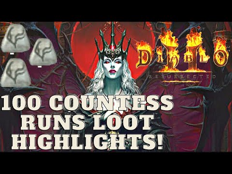 D2R - 100 Countess Runs Loot Highlights (Good Rune Drops)
