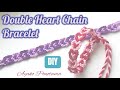 How to make Double Heart 💕 Chain #bracelet w/4 strings #quickdiy #originaldesign #howto #valentines