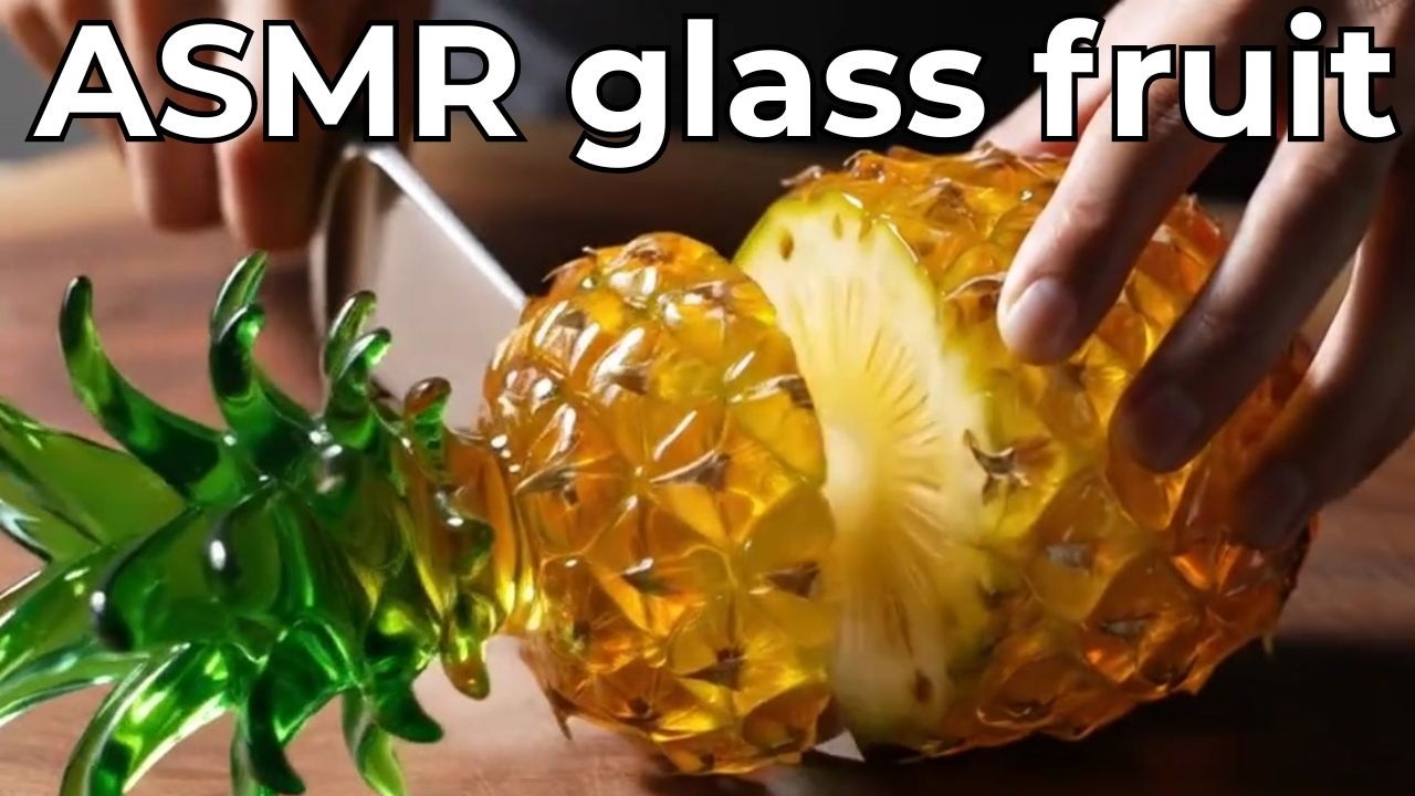 2 Hours Compilation of AI GLASS FRUIT and VEGETABLE cutting ASMR for sleep and study