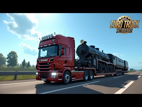 ETS 2 |Scania S Hauling a Giant Train Engine | Live Heavy Cargo Challenge