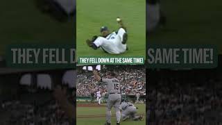Ever see the fielder AND runner fall down at the same time before? ????