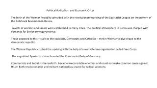 Erudite Academy 20th aug, class9, History- Political Radicalism and Economic Crises(Nazism /hitler)