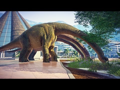 🌍 Jurassic World Evolution - Indominus Rex Vs Brachiosaurus Breakout and Fight!