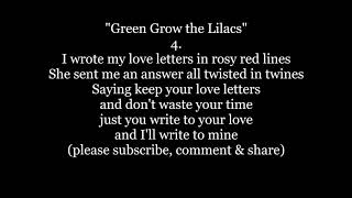 GREEN GROW THE LILACS folk Lyrics Words text trending sing along song Oklaho not Tex or Johnny Cash