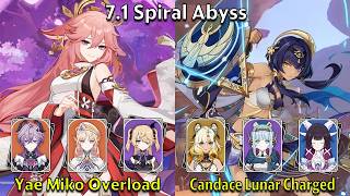 C2 Yae Miko Overload & C6 Candace Lunar Charged - Genshin Impact 7.1 Spiral Abyss Full Clear
