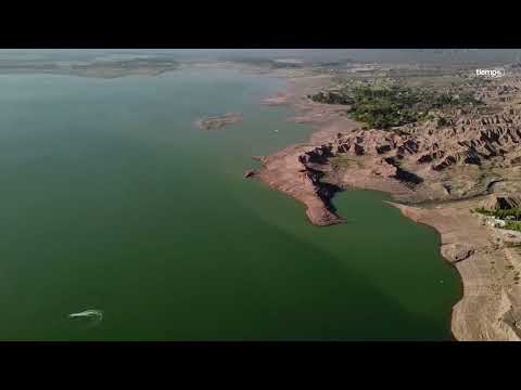 Desde el drone de Tiempo, así están el dique de Ullum y el Río San Juan