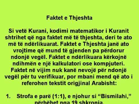 MREKULLIA MATEMATIKORE E NR.19 (PJESA E PARE) nga R.Khalifa