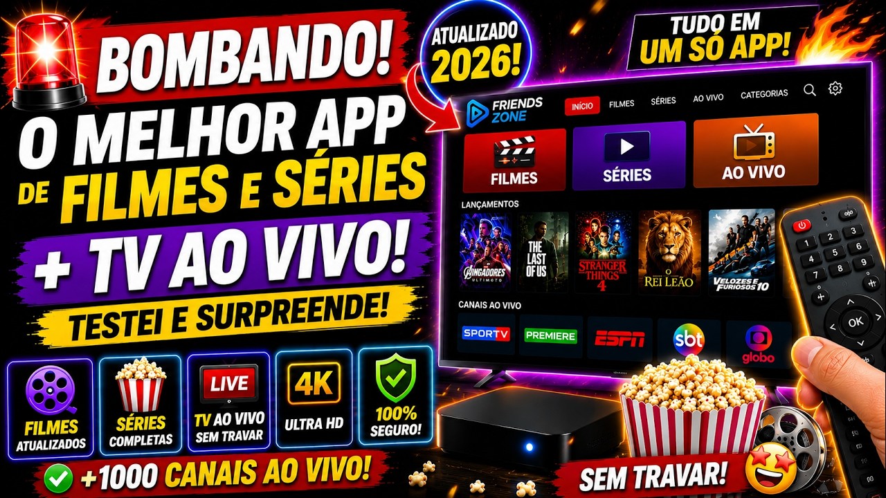 🚨BOMBANDO! O MELHOR APP de FILMES e SÉRIES + TV AO VIVO (Testei e surpreende)