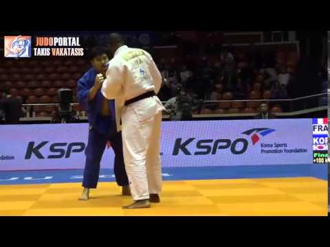 Judo Grand Prix Jeju 2014 Final o100kg RINER Teddy (FRA) vs. KIM Sung-Min (KOR)