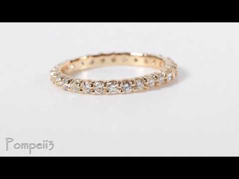1ct Diamond Eternity Ring Yellow Gold by Pompeii3