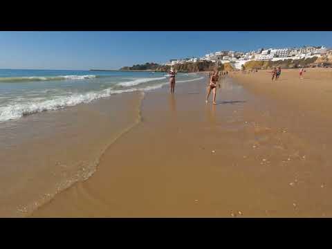 Albufeira Beach Walk⛱️ [5K ULTRA HD] - Albufeira Algarve Beach in south of Portugal 🇵🇹