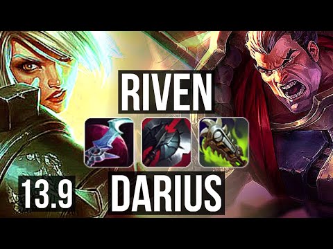 RIVEN vs DARIUS (TOP) | 9 solo kills, 1.2M mastery | TR Diamond | 13.9