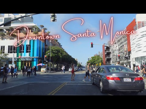 Downtown Santa Monica Driving Tour (Santa Monica, California) [4K]