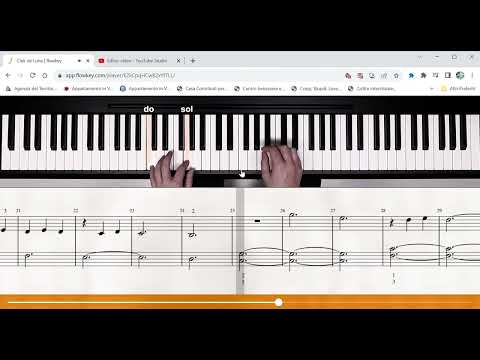 Clair de Lune - Debussy - piano tutorial with sheet music #piano #music #musica #songs #canzoni