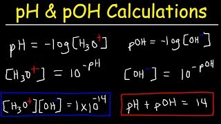 pH pOH H3O+ OH- Kw Ka Kb pKa and pKb Basic Calcula