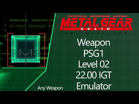 MGS: VR Missions | PS1 Emulator | Weapon | PSG1 | Level 02 | AW | 22.00 IGT