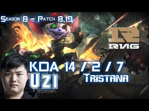 RNG Uzi TRISTANA vs XAYAH ADC - Patch 8.19 KR Ranked