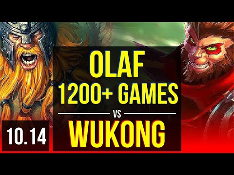 OLAF vs WUKONG (TOP) | 2.2M mastery points, 4 early solo kills, 1200+ games | KR Master | v10.14