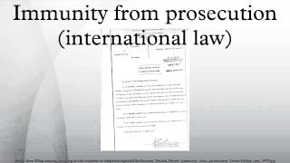 Immunity from prosecution (international law)