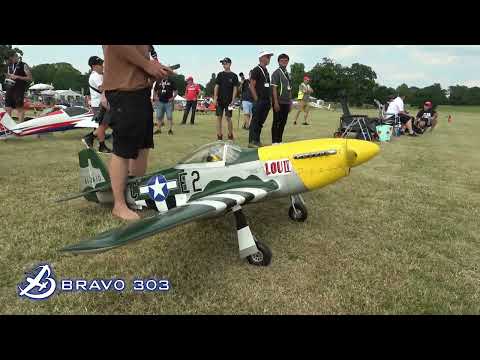 P51 Mustang with Kolm Inline 3 Cylinder Engine: RC Scale Model at Weston Park Model Airshow 2023