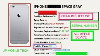 Check iPhone imei or Serial number for any APPLE device