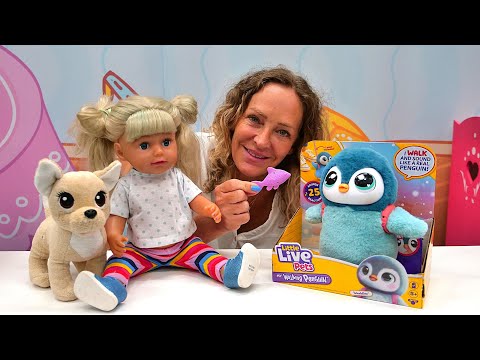 Fun with Nicole - Baby Born Pippa gets a gift - The little plush penguin