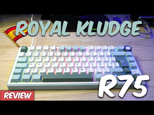 Vídeo relacionado con RK ROYAL KLUDGE R75 Teclado Mecánico Inalámbrico, 75% Gasket Bluetooth/2.4G/USB-C, Versión US Teclado Gaming con Teclas PBT, Knob Control, Retroiluminación RGB, Hot-Swap (Interruptor Cremas)