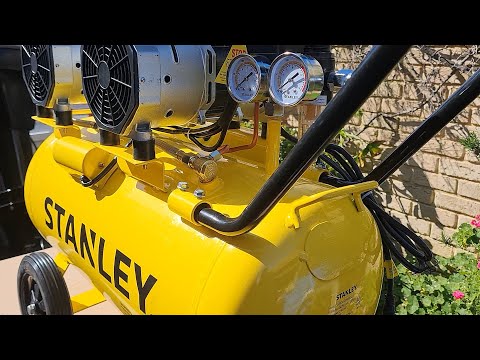 Stanley Silenced Air Compressor 2.75hp QUIET af - Unboxing, Assembly and Test Op
