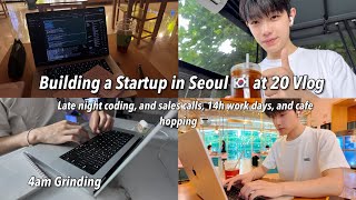 Productive Work Vlog in Seoul 🇰🇷🧑🏻💻| Late Nights, Coding & 14 Hour Work Days