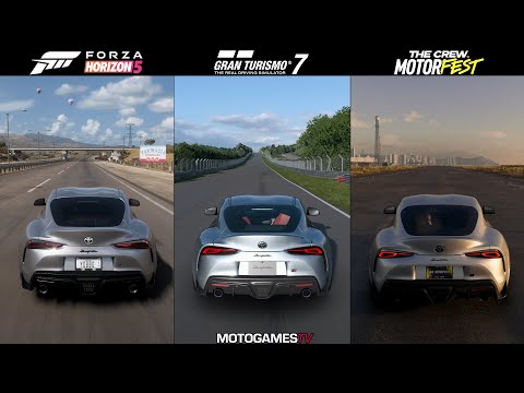 Forza Horizon 5 vs Gran Turismo 7 vs The Crew Motorfest - Toyota GR Supra Sound Comparison
