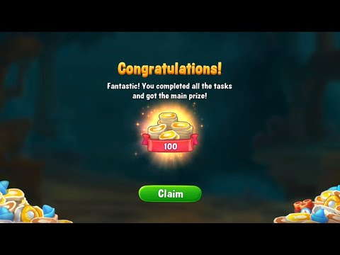 Fishdom Level 3875, Get the Main Prizes, 100 Coins