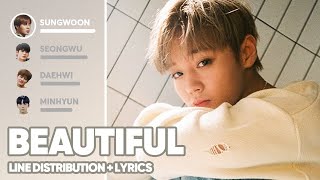 Wanna One - Beautiful (Line Distribution + Lyrics Color Coded) PATREON REQUESTED