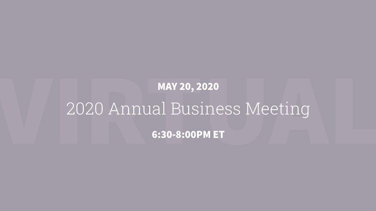 2020 Virtual Annual Business Meeting