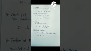 #Measures of central Tendency #      #Formulas #