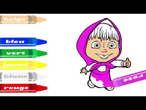 |kids school|savoir les couleurs,dessin et coloriage de masha et michka